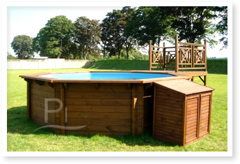 Terrazza in legno per piscina fuoriterra in legno - Immagine 2