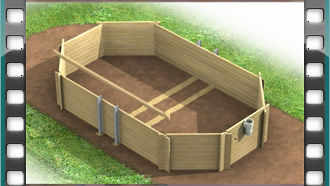 Montaggio piscina in legno - Posizionamento della struttura in legno